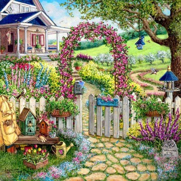 Garden Painting - yxf063bE JK garden